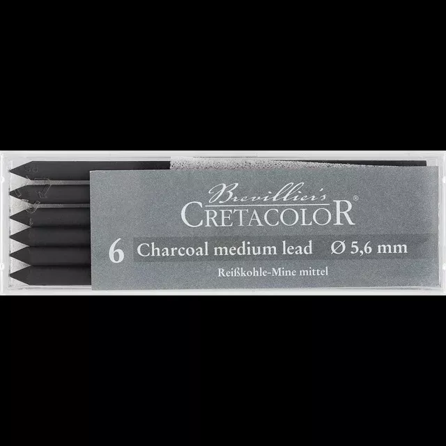 Cretacolor Charcoal Leads 5.6mm Medium Box 6