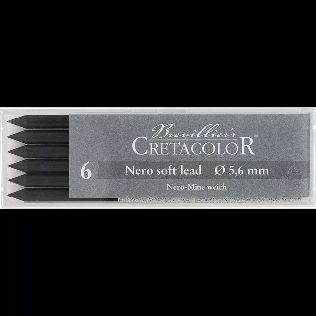 Cretacolor Nero Leads 5.6mm Soft Box 6