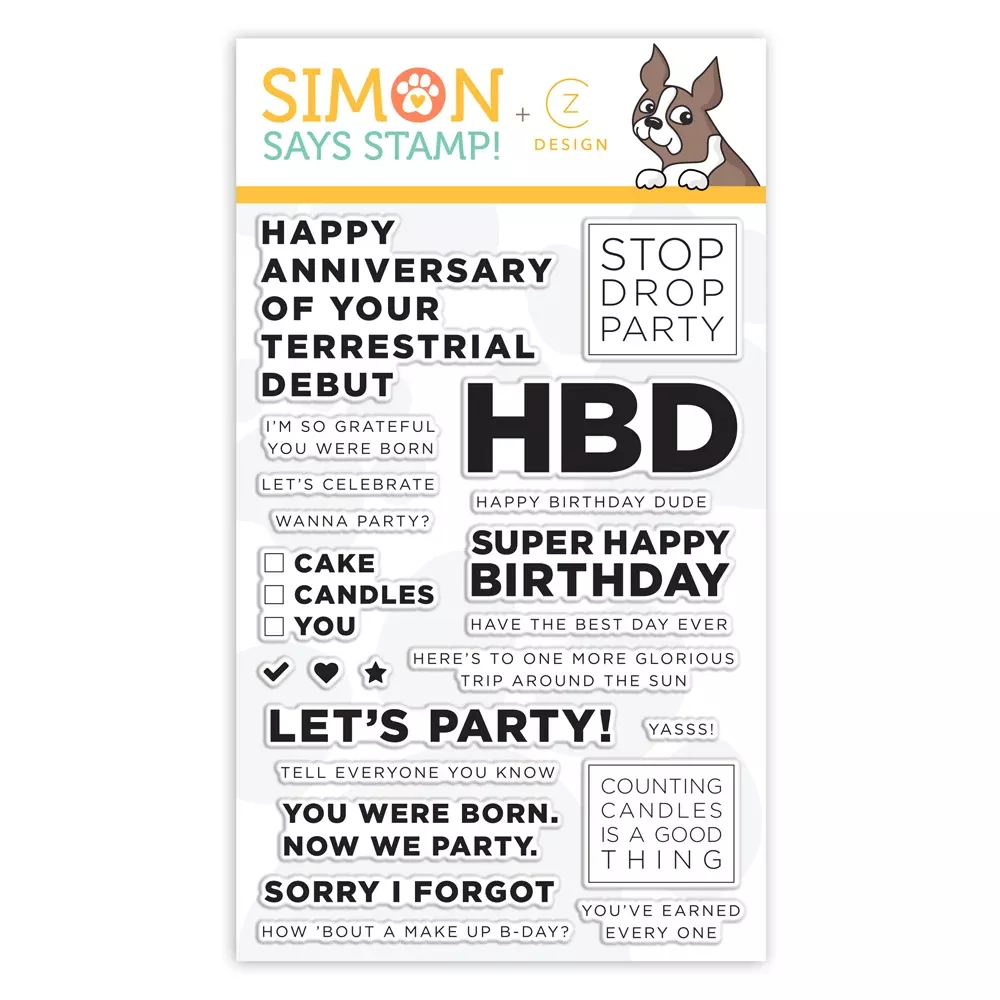 CZ Design Clear Stamps STOP DROP PARTY cz34