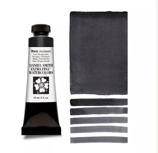 daniel smith watercolour paint black (red/green)