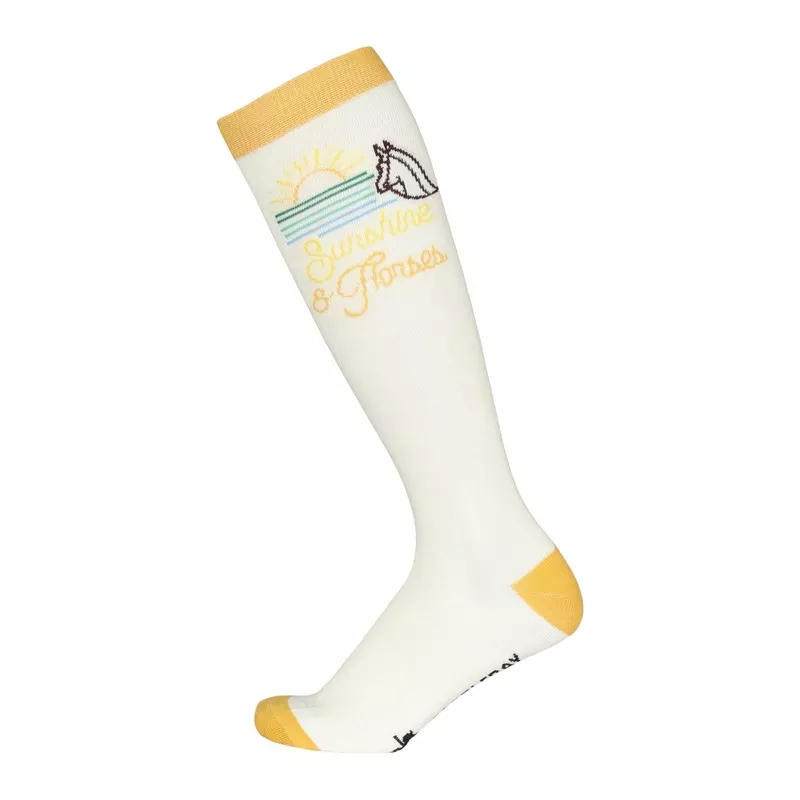 Dapplebay Sunshine & Horses Knit Boot Socks Multi