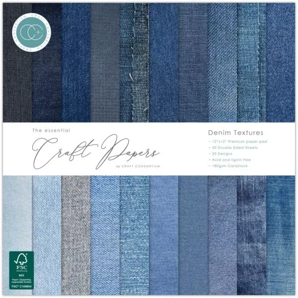 Denim Textures - Paper Pad - 12"x12" - Craft Consortium