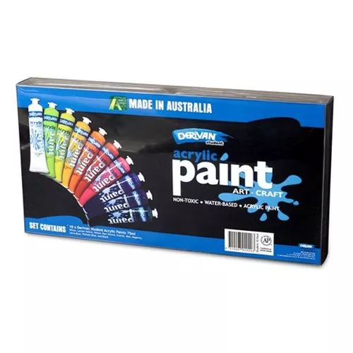 derivan student acrylic paint set 10