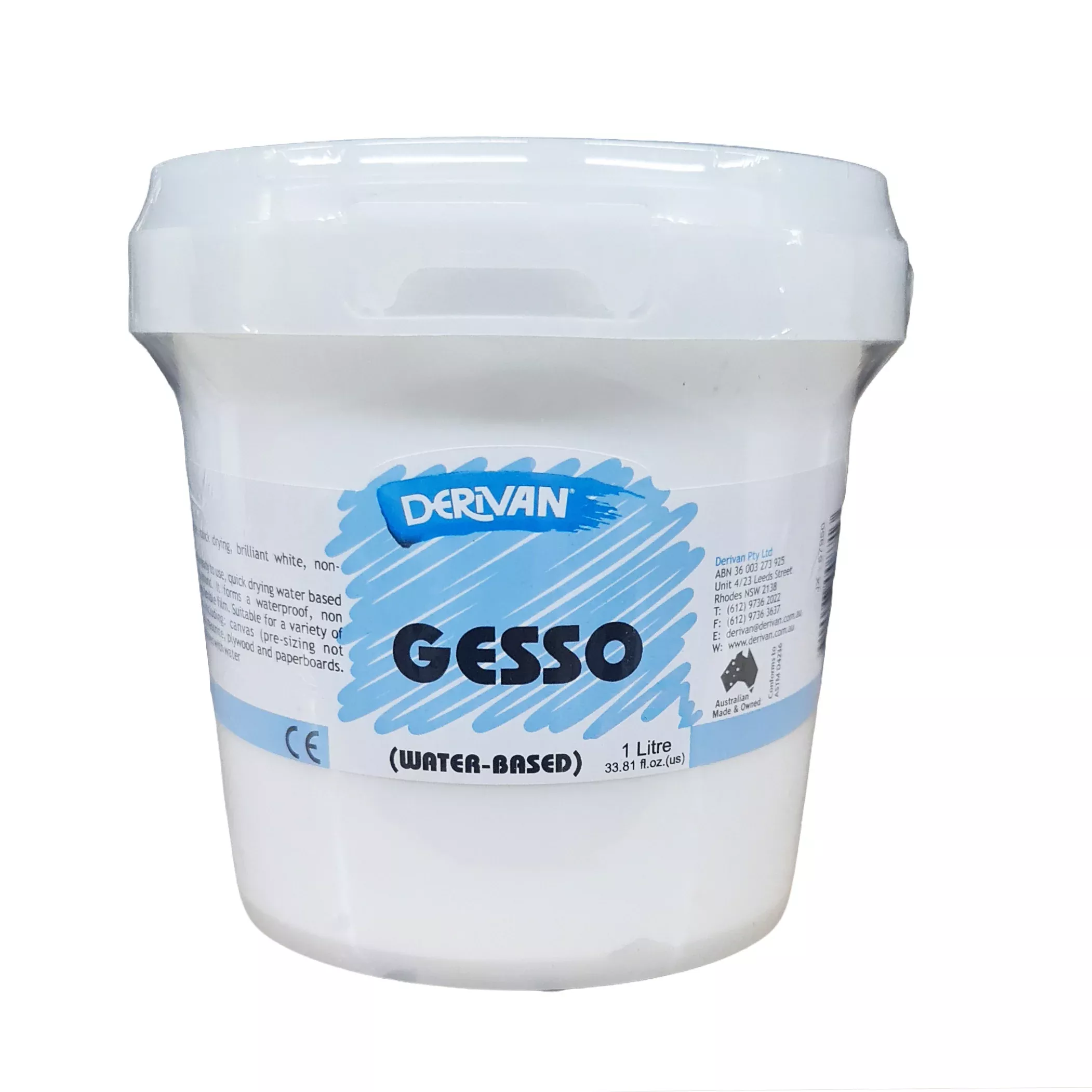 Derivan White Gesso Primer, 1Lt