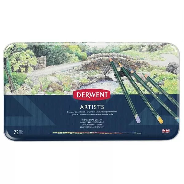 derwent artists colour pencil tin set 72