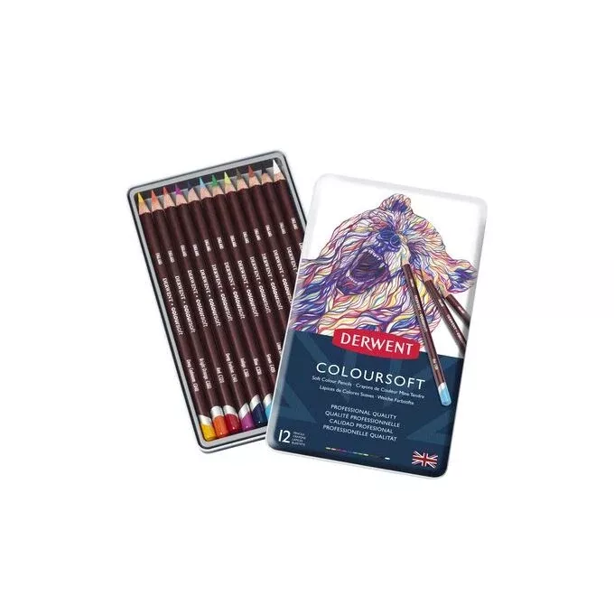 derwent coloursoft pencil tin set 12