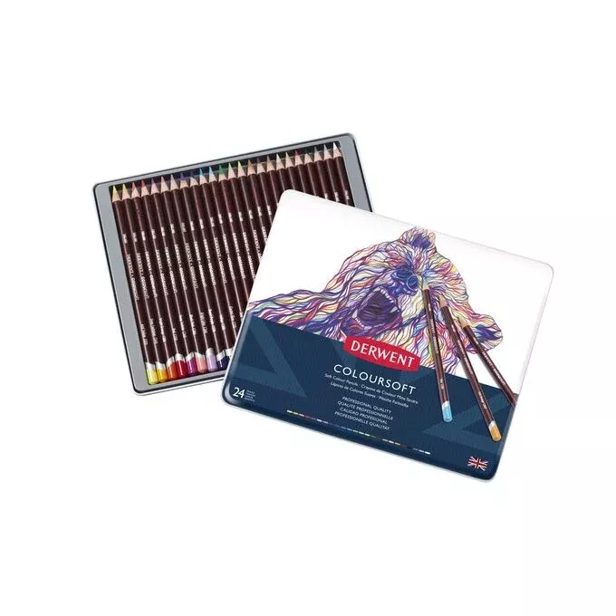 derwent coloursoft pencil tin set 24