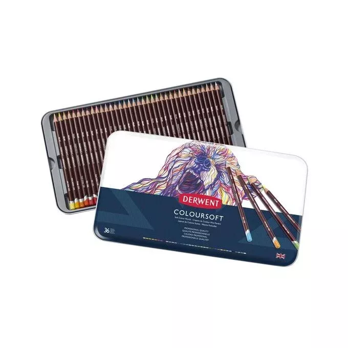 derwent coloursoft pencil tin set 36