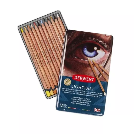 derwent lightfast pencil tin set 12