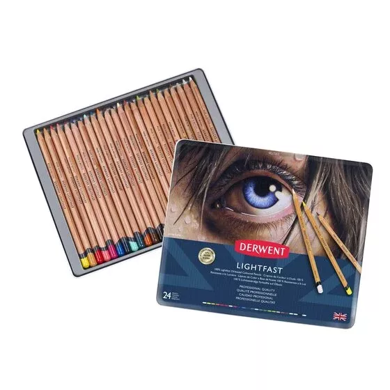 derwent lightfast pencil tin set 24