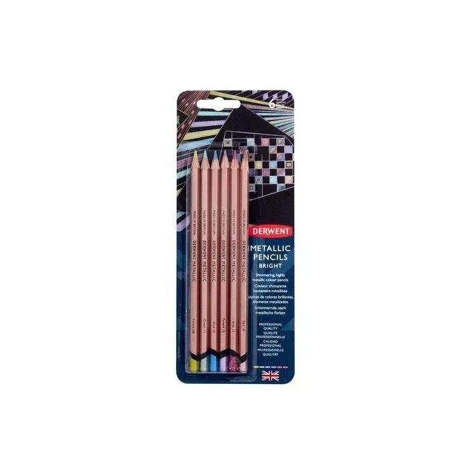 derwent non-soluble pencil box bright set 6