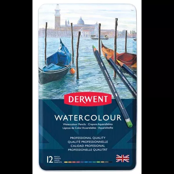 Derwent Watercolour Pencils, Tin 12