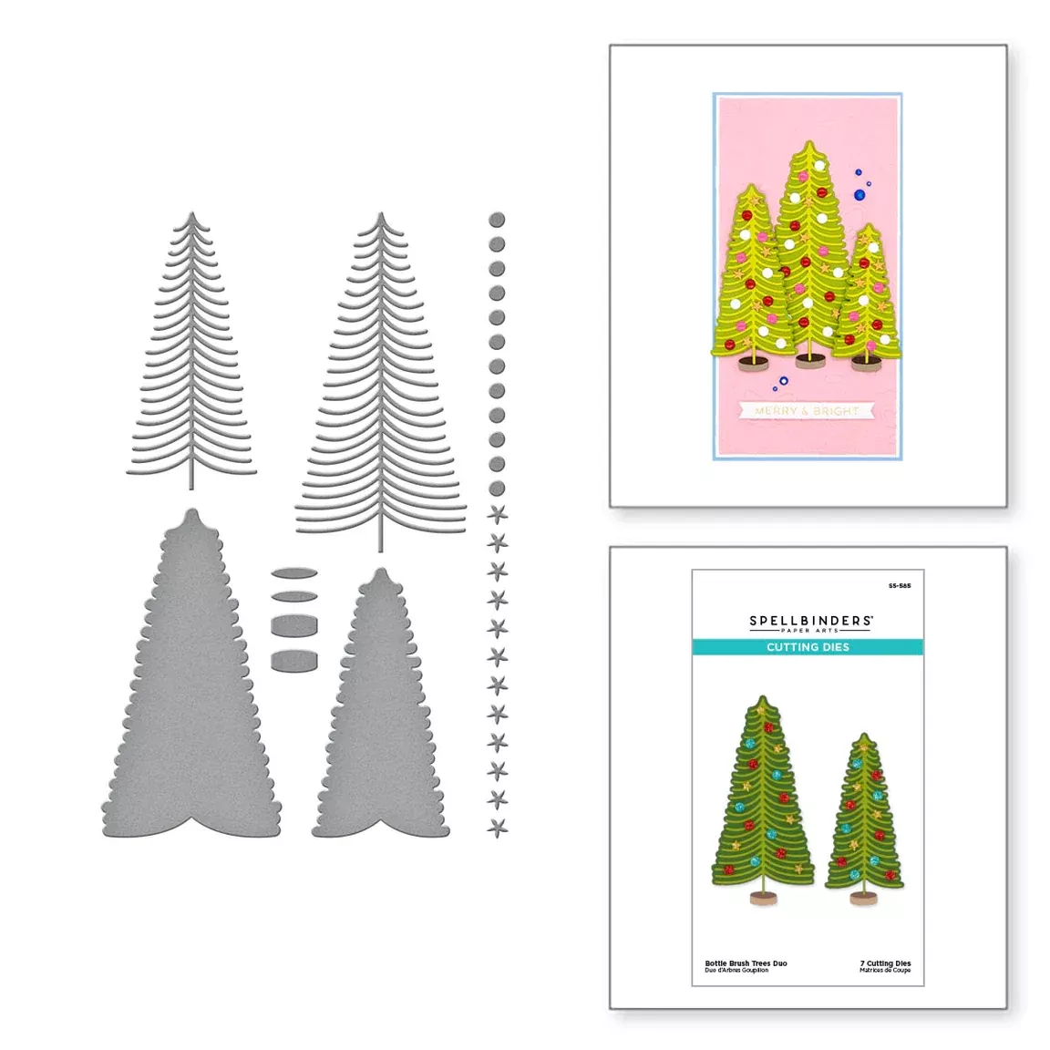 Dies: Spellbinders-BOTTLE BRUSH TREES DUO ETCHED DIES