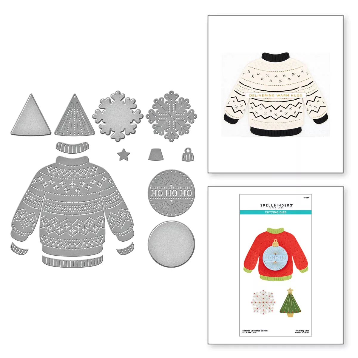Dies: Spellbinders-STITCHED CHRISTMAS SWEATER ETCHED DIES
