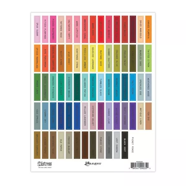 Distress Ink Pad Label Sheet - Black - Tim Holtz