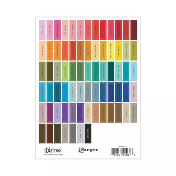 Distress Mini Ink Pad Label Sheet - Black - Tim Holtz