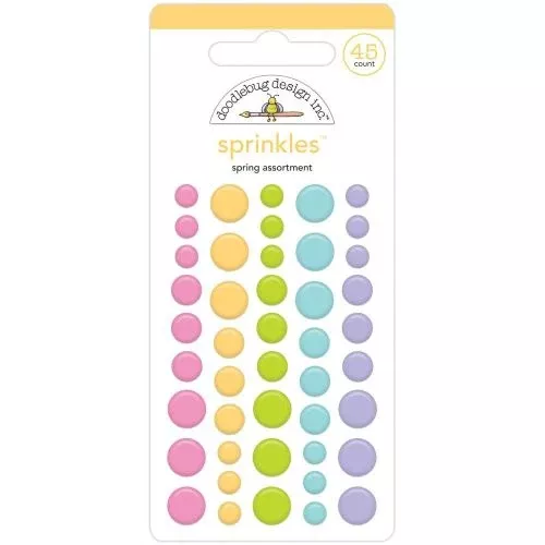 Doodlebug Sprinkles Adhesive Enamel Shapes Spring Assortment