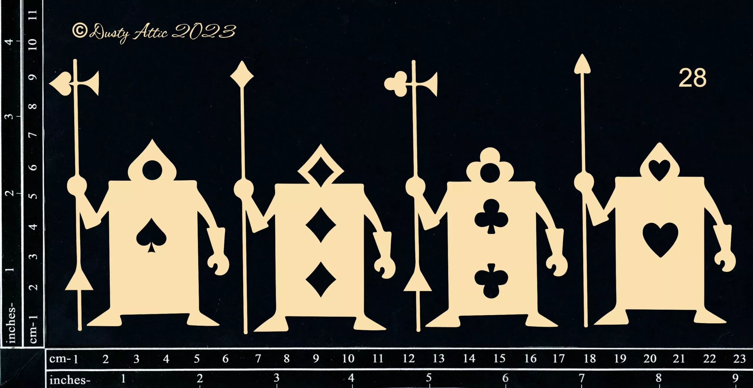 Dusty Attic Chipboard 3x12 - Alice Elements #28 - Card Army 1, DA3573