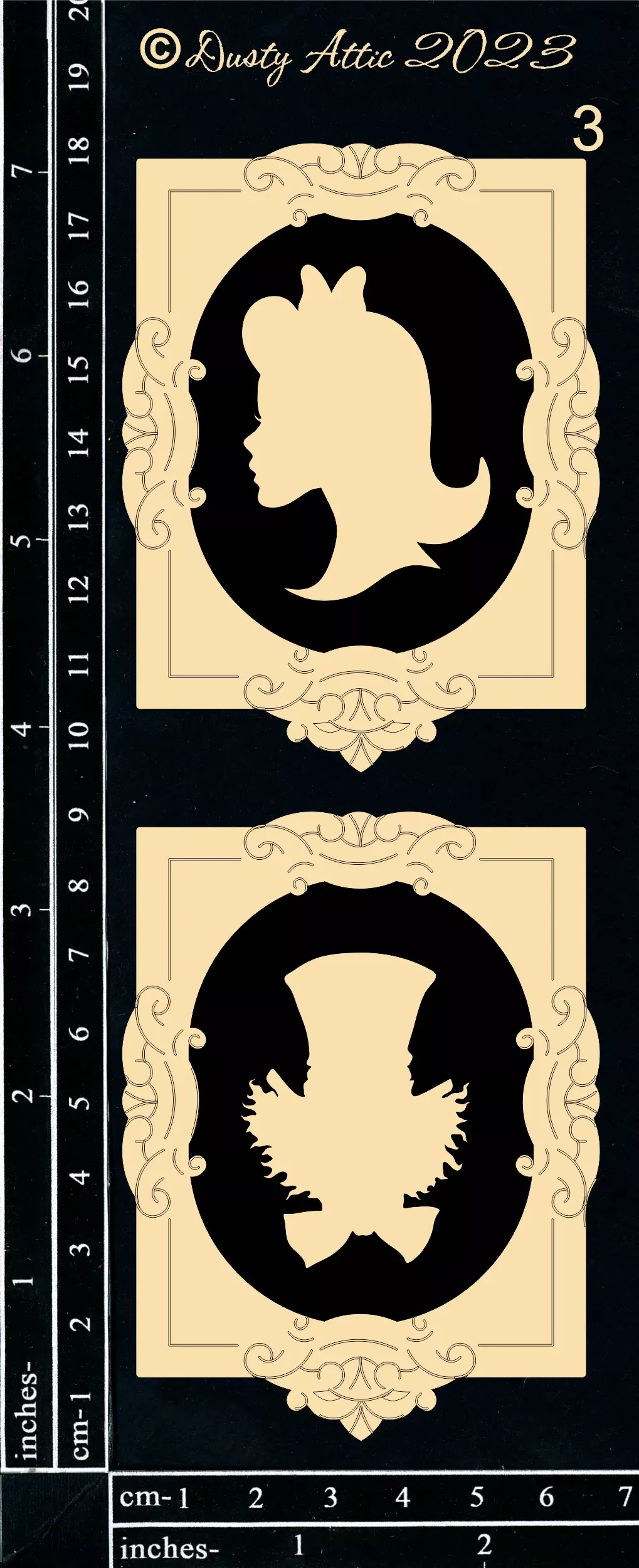 Dusty Attic Chipboard 3x7 - Alice Elements #19 - Alice Frames 3, DA3564