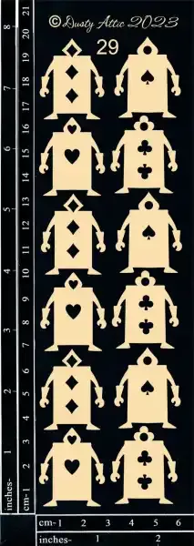 Dusty Attic Chipboard 3x8 - Alice Elements #29 - Card Army 2, DA3574