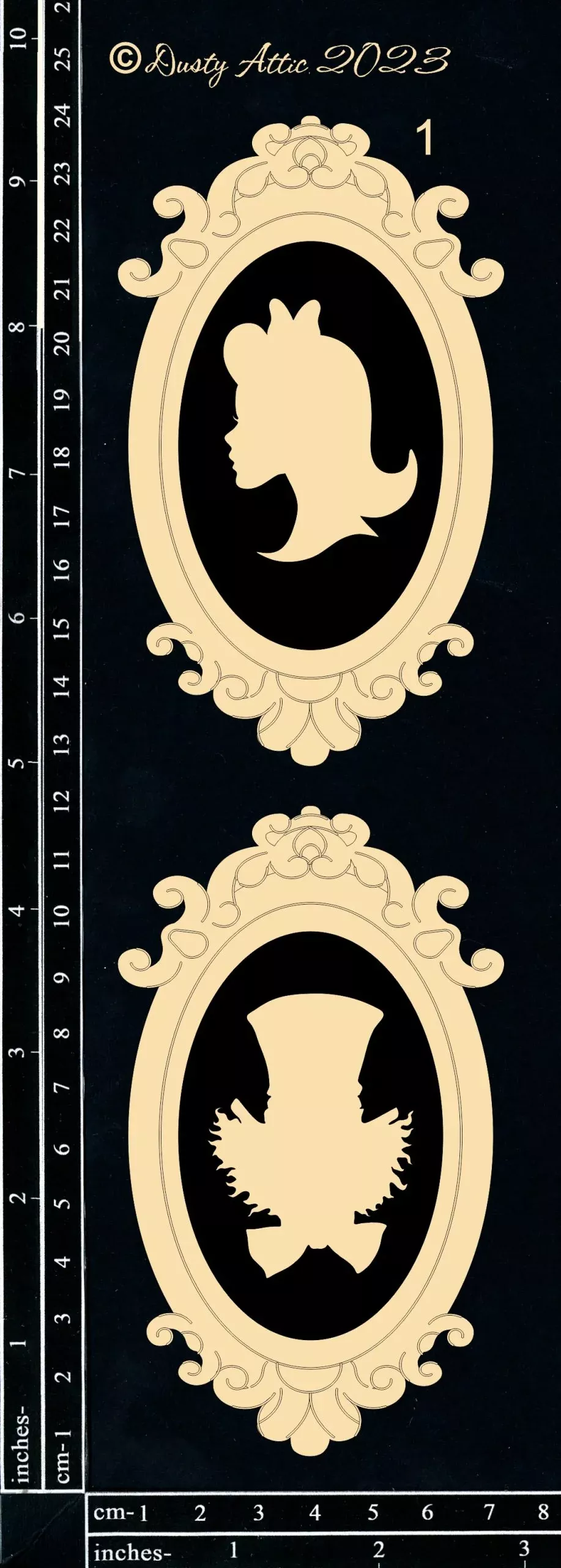 Dusty Attic Chipboard 3x9 - Alice Elements #17 - Alice Frames 1, DA3562