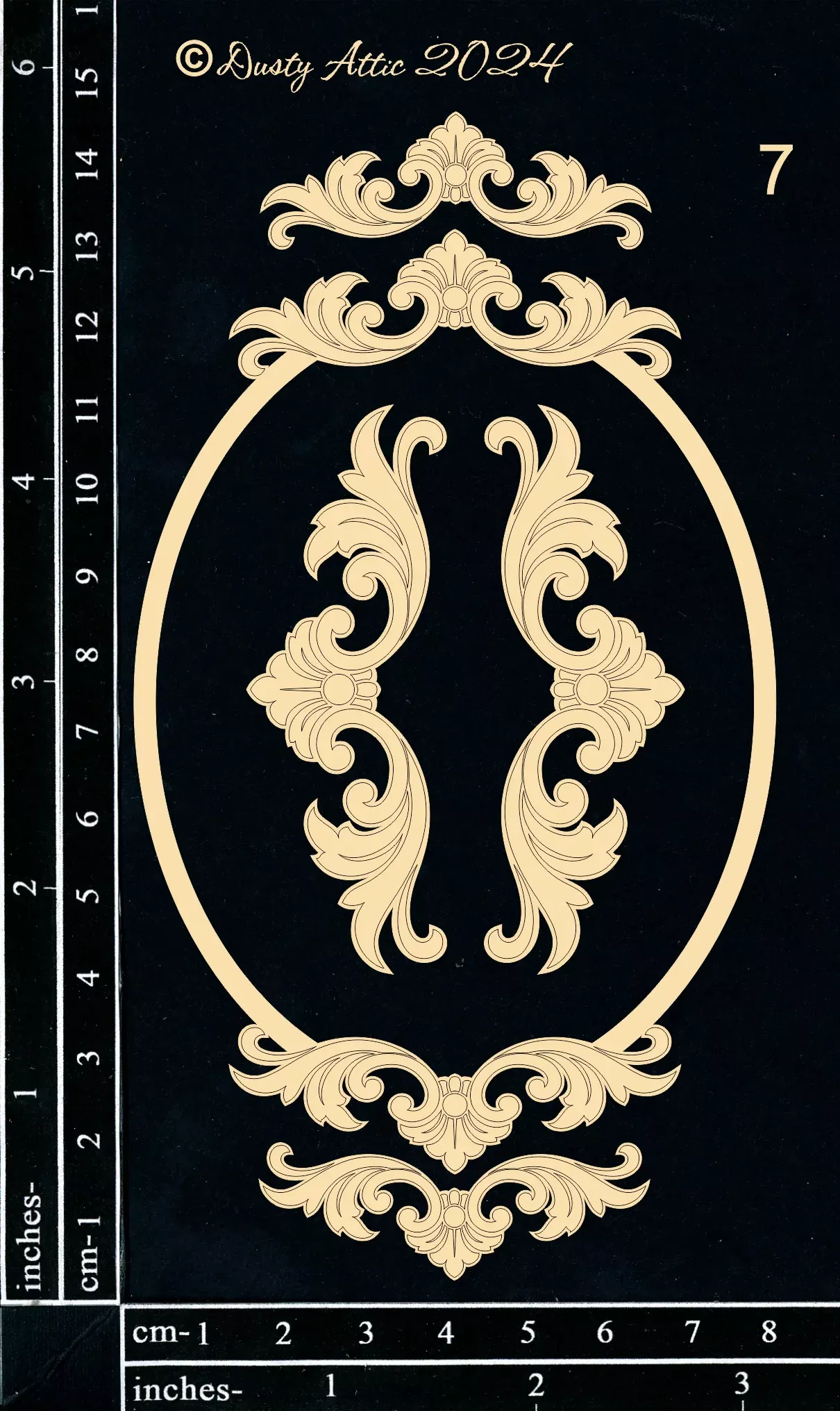 Dusty Attic Chipboard 4x6 - Decorative Frame #7, DA3749