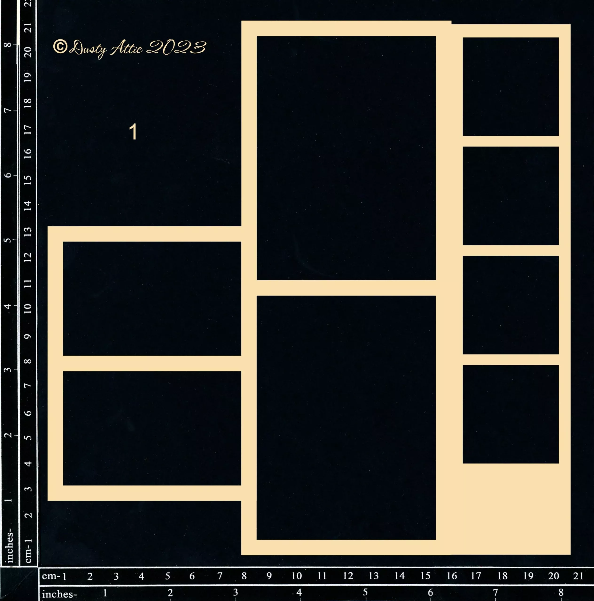 Dusty Attic Chipboard 8x9 - Collage Frameworks #1, DA3626