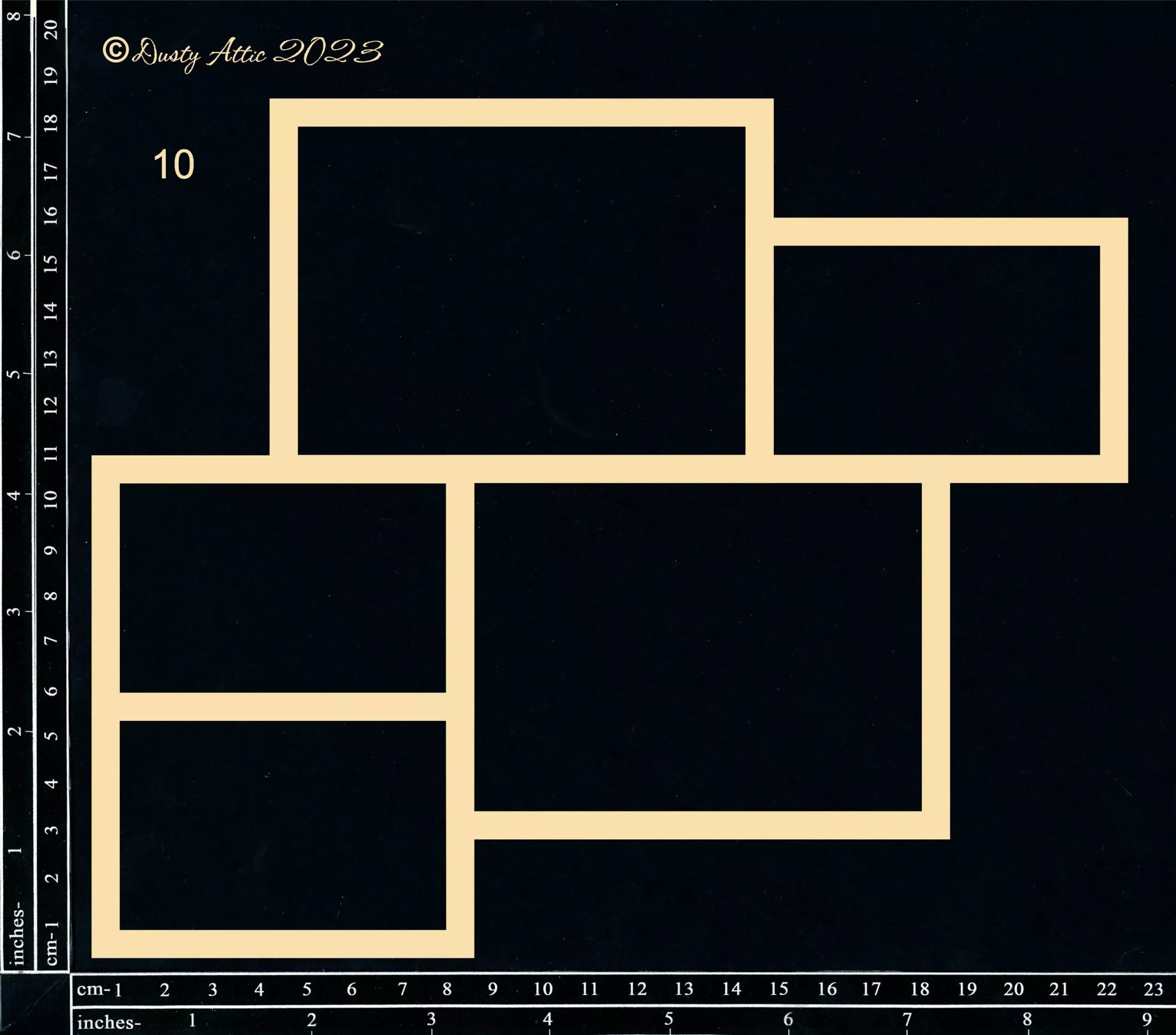 Dusty Attic Chipboard 8x9 - Collage Frameworks #10, DA3635