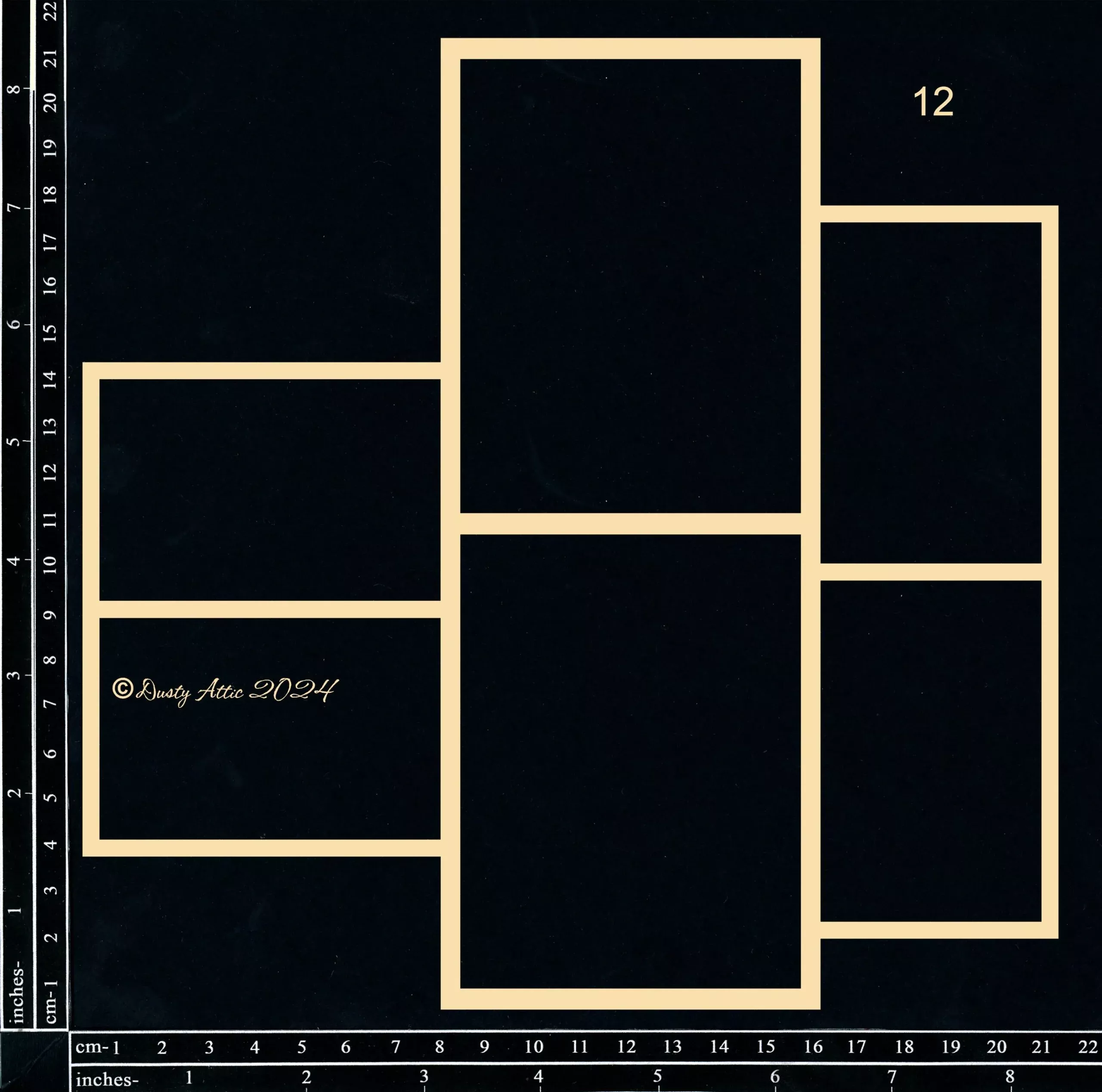 Dusty Attic Chipboard 8x9 - Collage Frameworks #12, DA3743