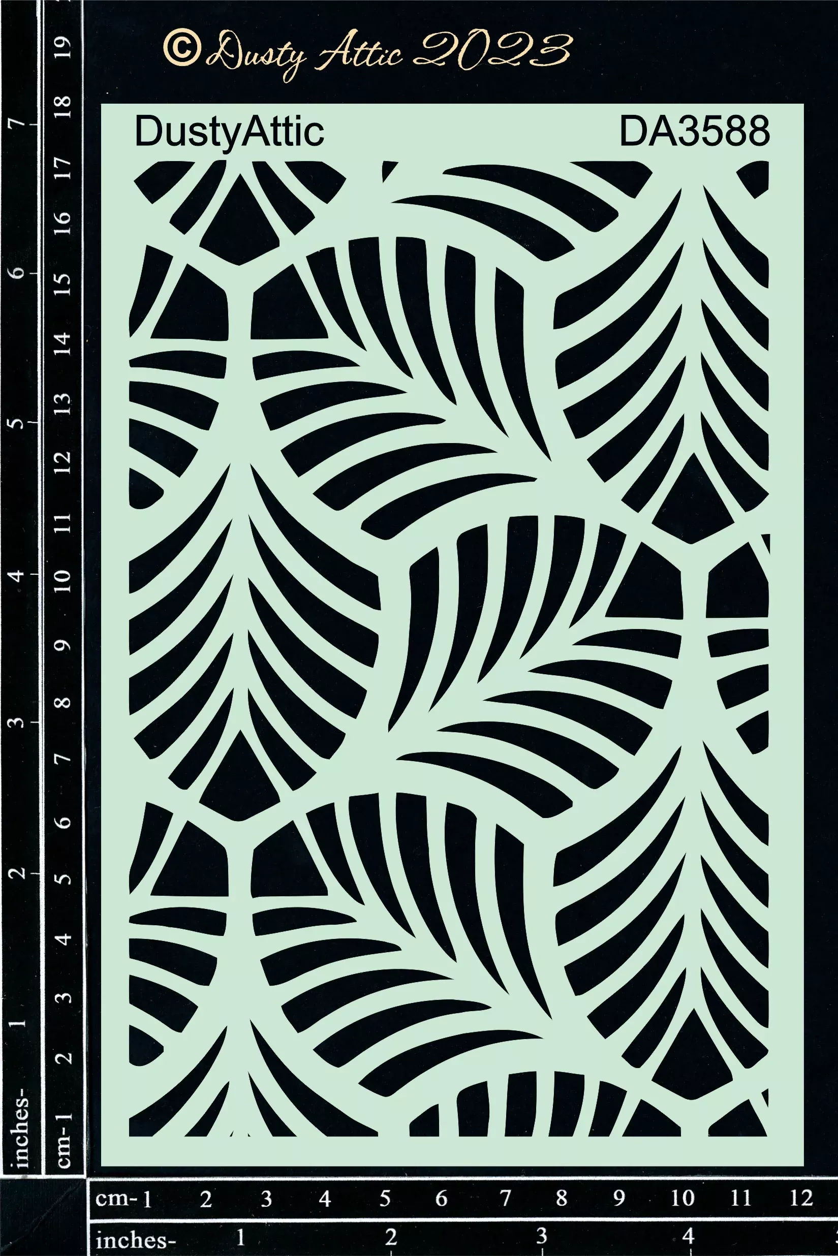 Dusty Attic Stencil 5x7 - Leaves Stencil #7, DA3588