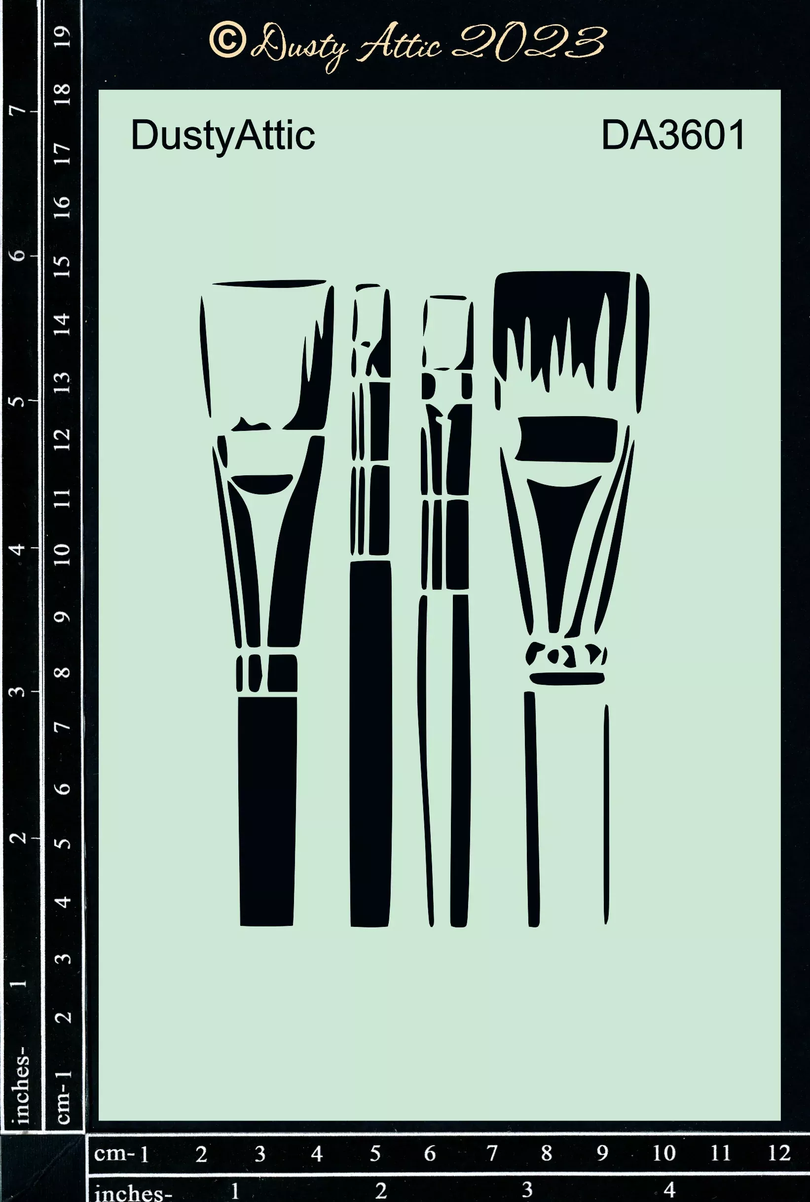 Dusty Attic Stencil 5x7 - Paintbrushes, DA3601