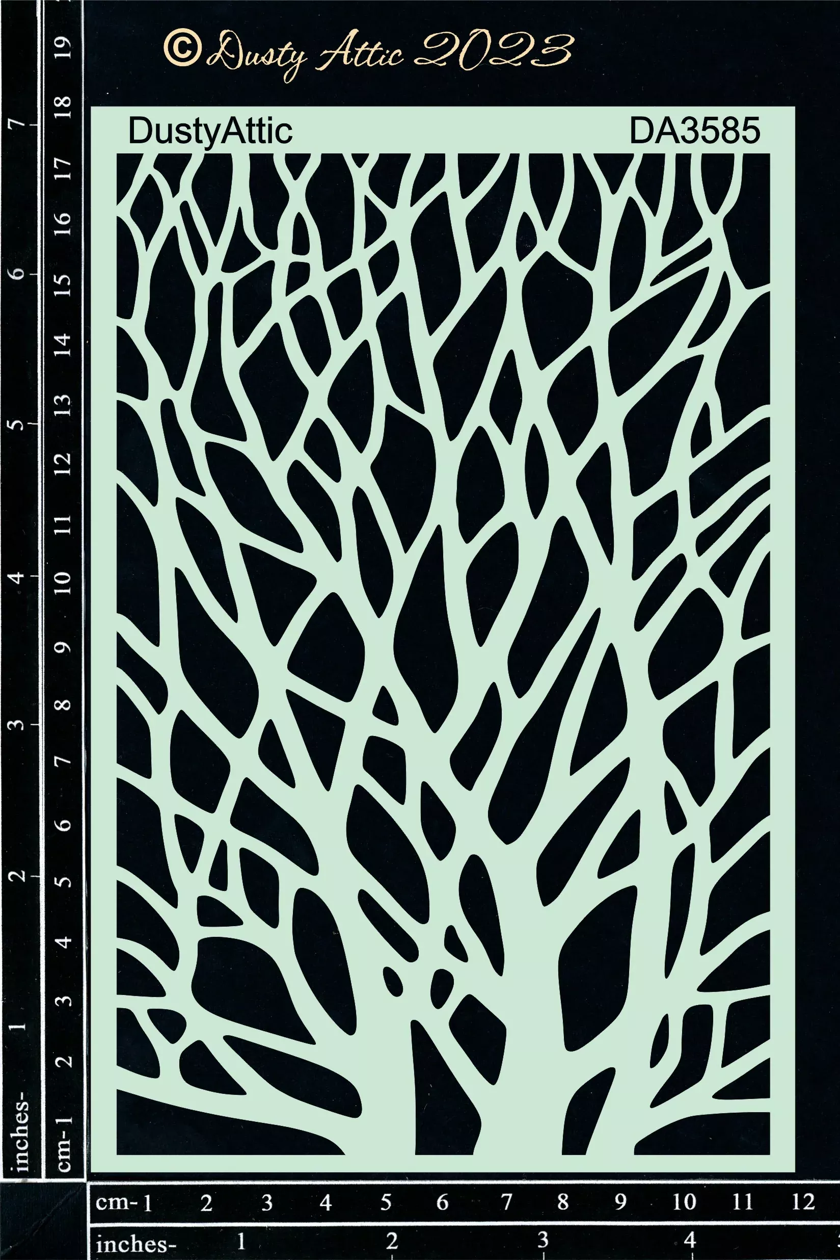 Dusty Attic Stencil 5x7 - Tree Stencil #1, DA3585
