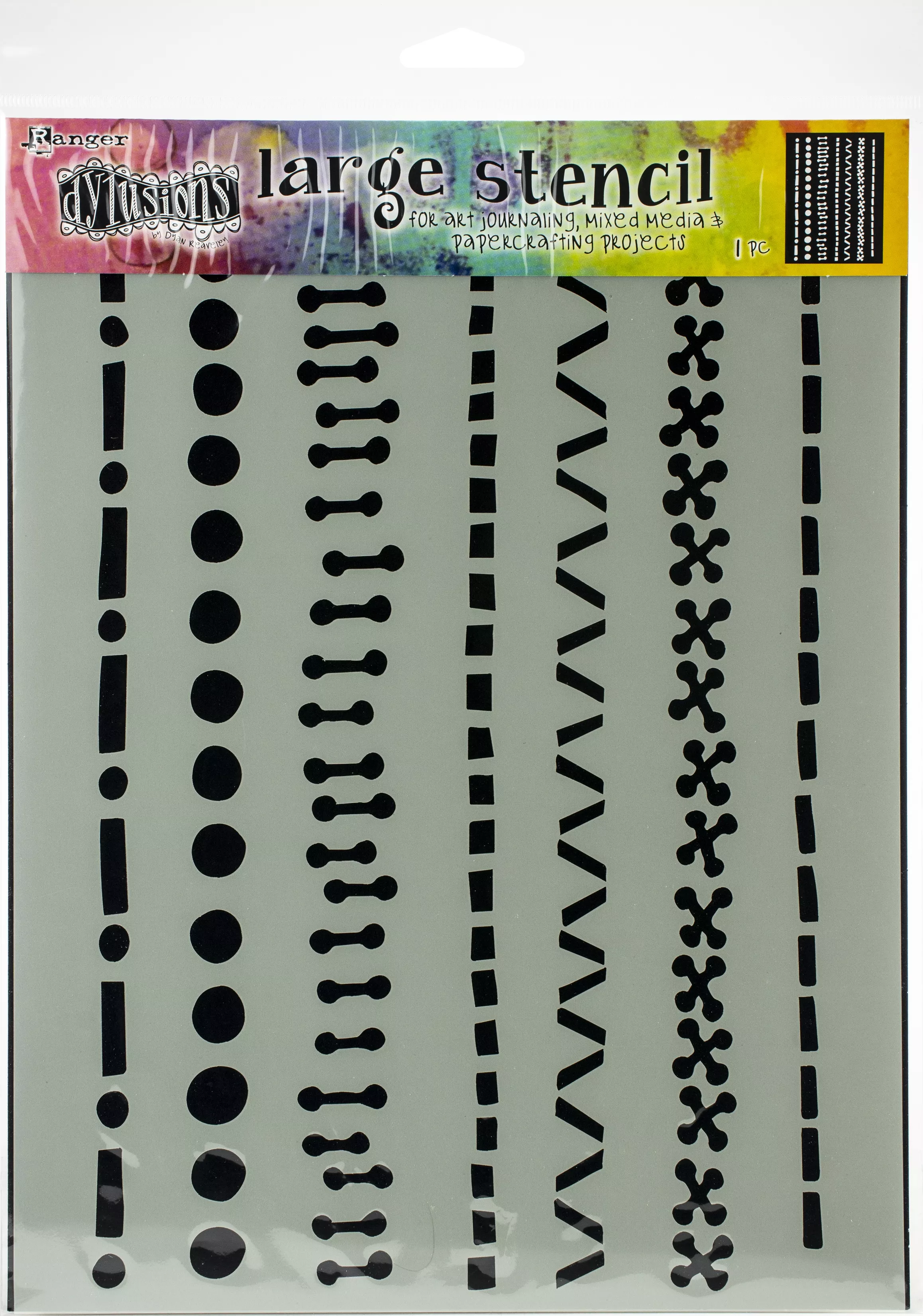 Dylusions Stencils 9"X12" A Stitch In Time