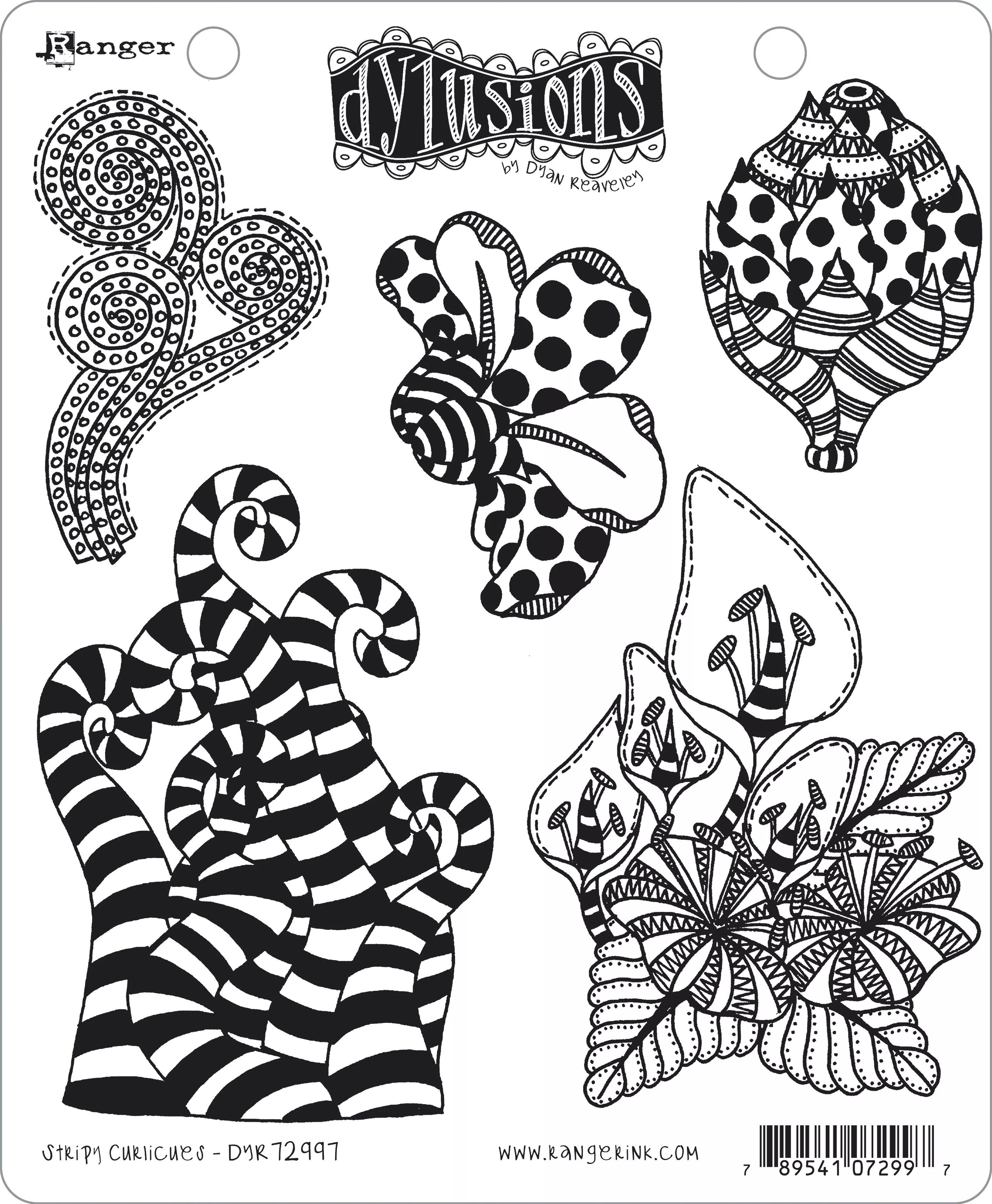 Dylusions - Stripy Curlicues Stamps