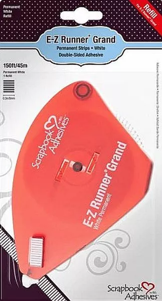 E-Z Runner Grand - Permanent Strips White - Scrapbook Adhesives - Refill