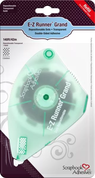 E-Z Runner Grand - Repositionable Dots Transparent - Scrapbook Adhesives - Refill
