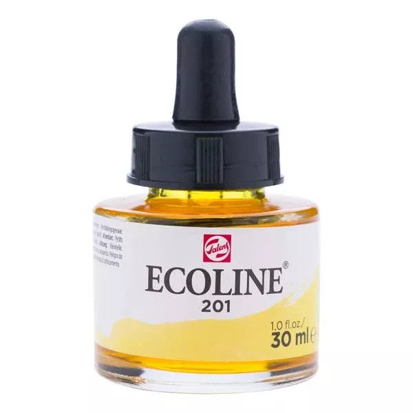 Ecoline Liquid Watercolour Ink, 30ml - 201 -Light Yellow