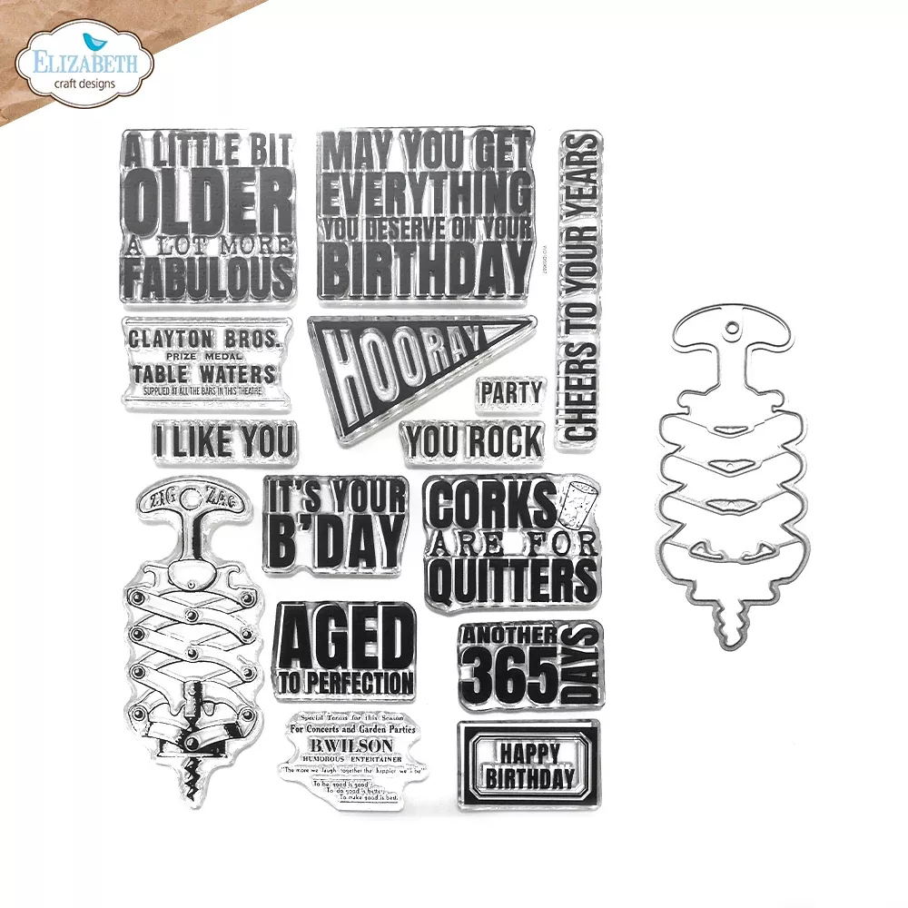 Elizabeth Craft Designs Stamp & Die Set -Celebrations, CS337
