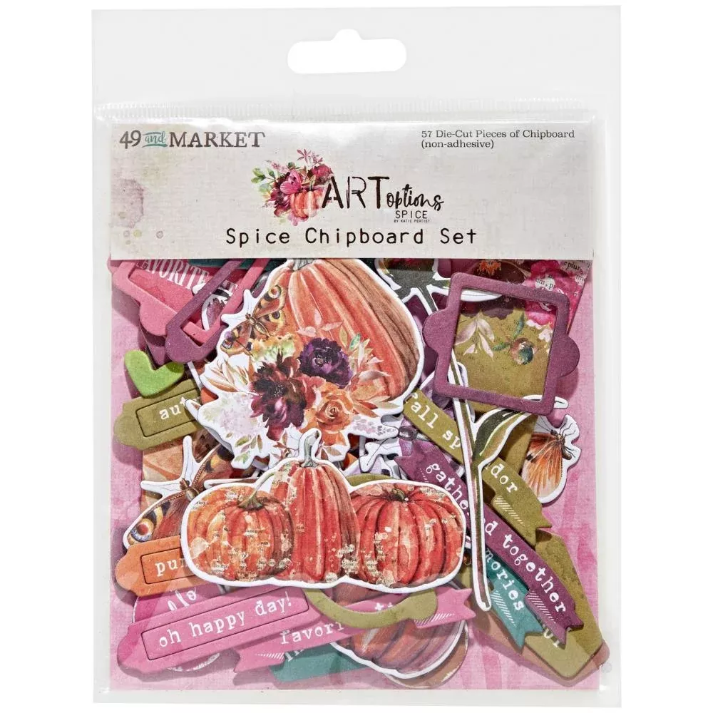Embellishments: 49 and Market-ARToptions Spice Chipboard Set