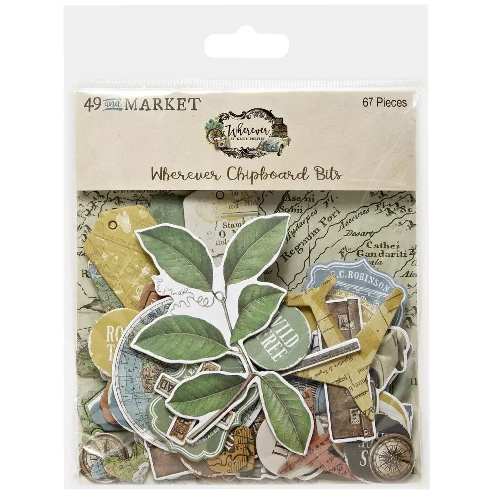 Embellishments: 49 And Market Chipboard Set-Wherever