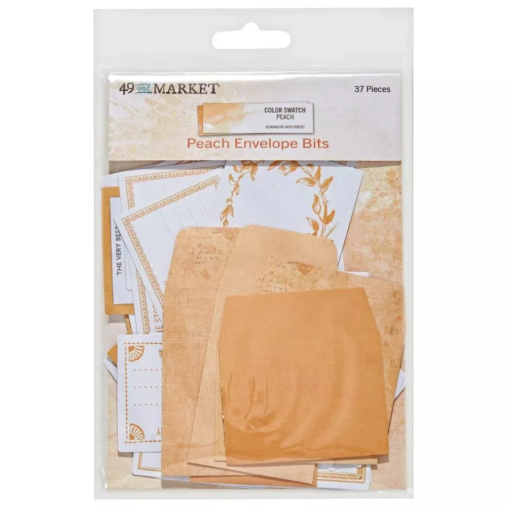 Embellishments: 49 and Market-Color Swatch: Peach Envelope Bits