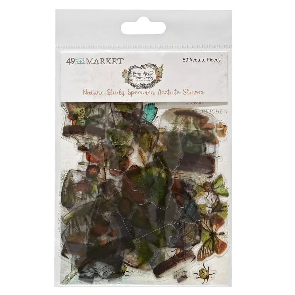 Embellishments: 49 and Market-Nature Study Acetate Shapes