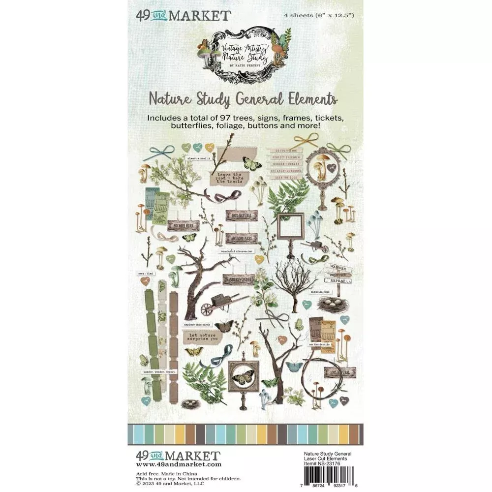 Embellishments: 49 and Market-Nature Study Laser Cut Outs-General Elements