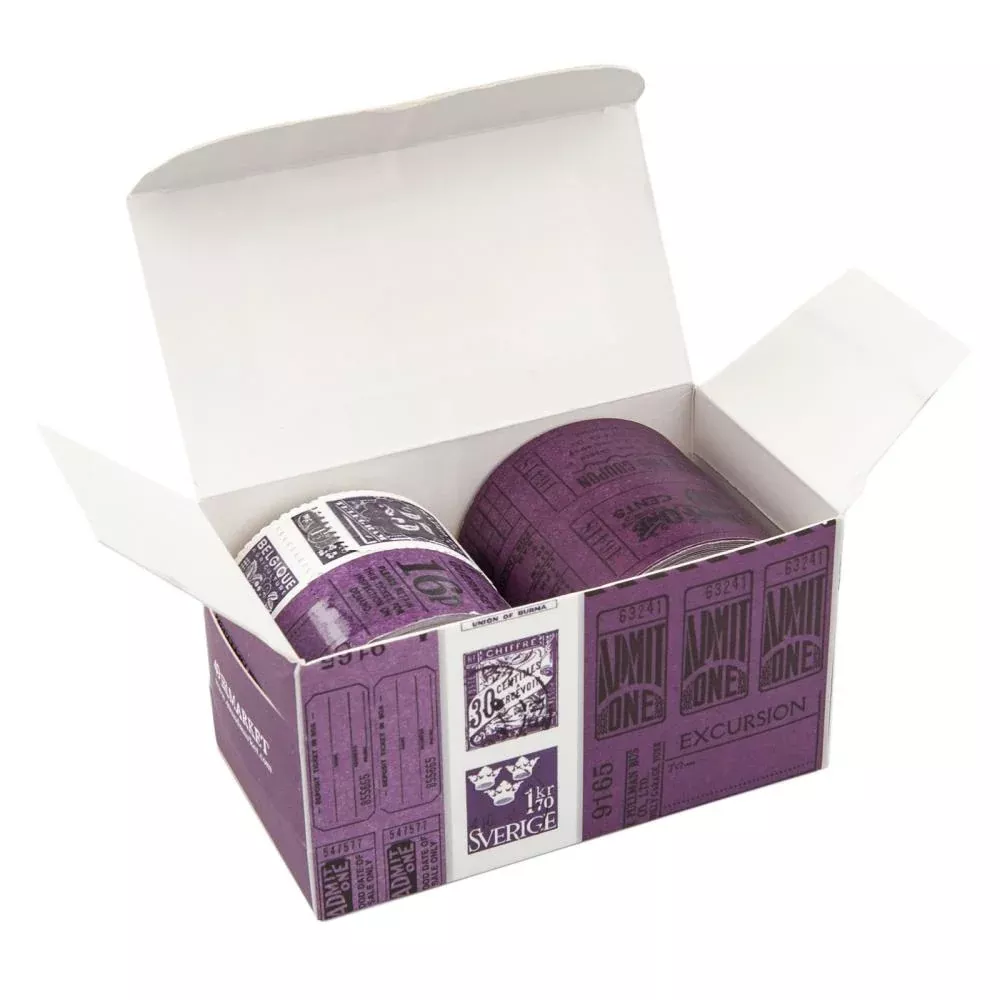Embellishments: 49 and Market-Vintage Bits Ticket Essentials-Eggplant