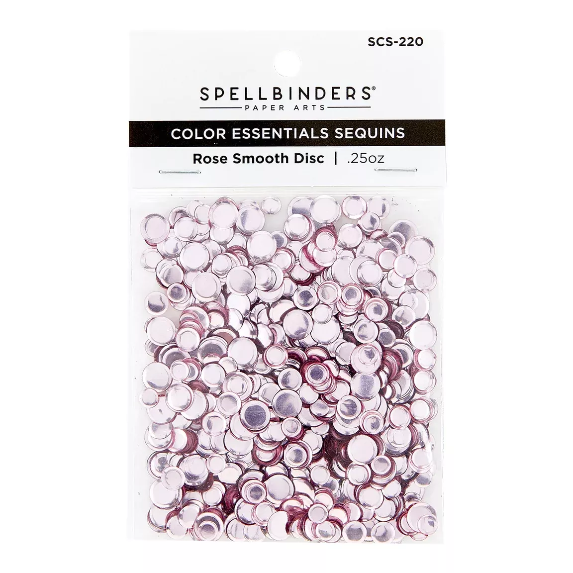 Embellishments: Spellbinders-Smooth Discs Color Essential Sequins-Rose