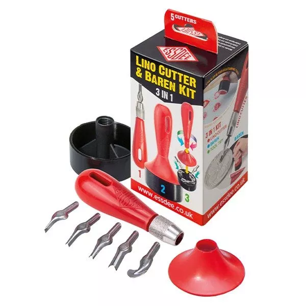 essdee lino cutters with handle and barren set 5