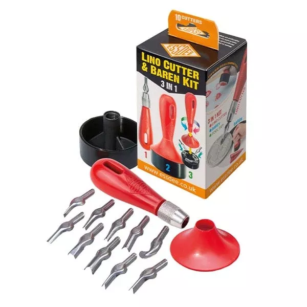 essdee lino cutters with handle and barrenset 10