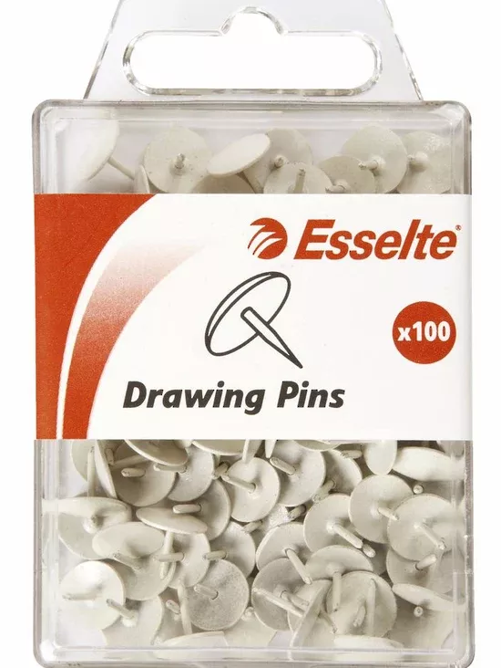 esselte drawing pins white packet 100