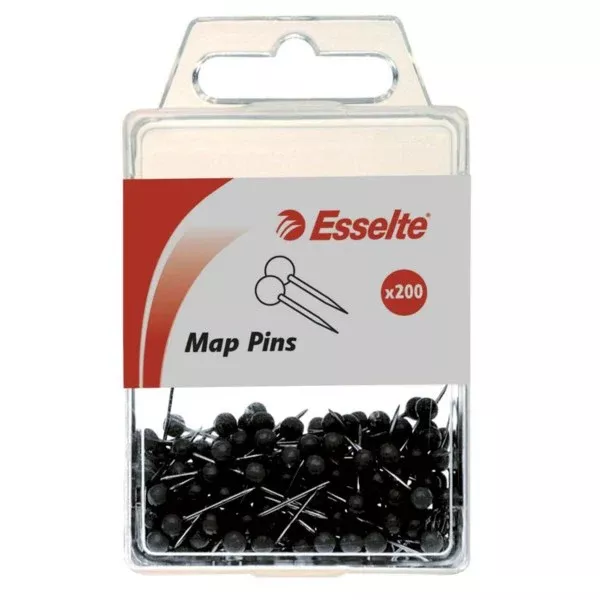 esselte map pinsblack packet 200