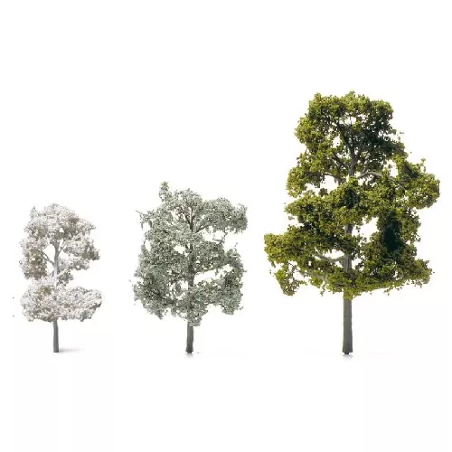 Etched Brass Deciduous Trees - H=37mm White, White Trunk